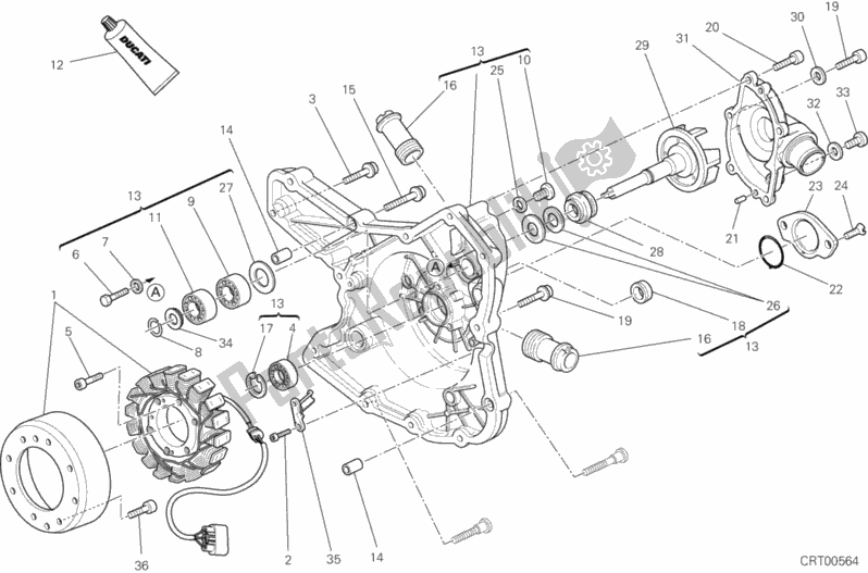 Toutes les pièces pour le Couvercle De Générateur du Ducati Multistrada 1200 S Touring 2013